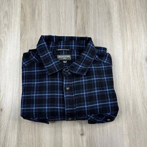 Craghoppers Mens Flannel Shirt Size L Large Long Sleeved Blue Black Plaid